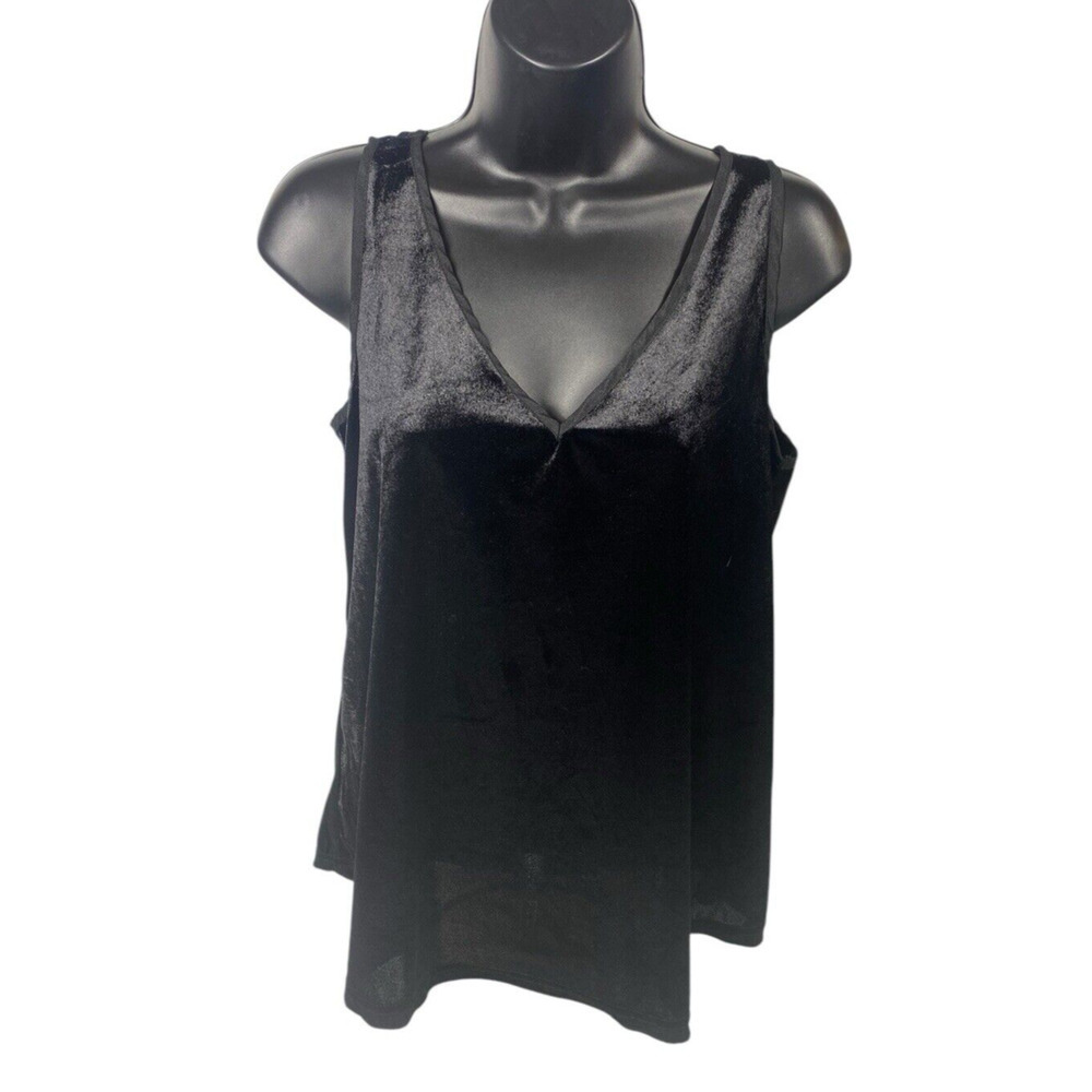 Vintage Black Velvet Tank Top Size M Fairy Grunge Whimsigoth Victorian Steampunk